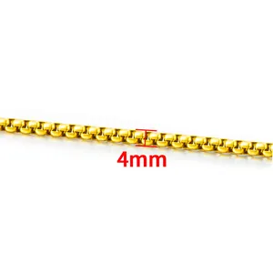 4mm breite vergoldete Edelstahl Boxkette Halskette für DIY Schmuckherstellung