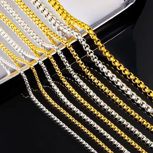 Edelstahl Venezianerkette Für DIY Schmuckherstellung Gold Silber Plattiert Box Link Kette Für Halskette Armband Herstellung