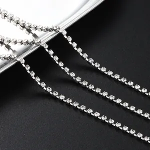 Stainless Steel Rhinestone Claw Chain For DIY Necklace Bracelet Making Fashion Sparkling Drill Jewelry Crafting Supply
