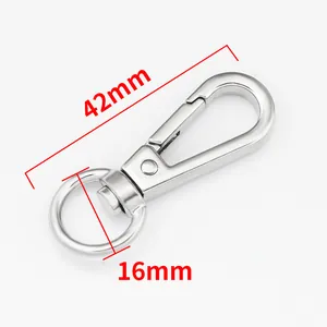 Silver metal swivel lobster clasp 42mm length for DIY bags and keychains