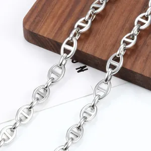 Catena ad Ancora Ovale 3D in Acciaio Inossidabile per Fai da Te Collana Braccialetto Oro Argento Placcato Sottovuoto Gioielli