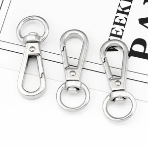 Three large silver metal lobster clasps with swivel rings for DIY bag chain accessories