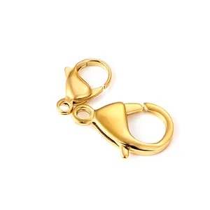 Goldene Karabinerverschlüsse aus Edelstahl in zwei Größen mit Hochglanz für DIY-Schmuck