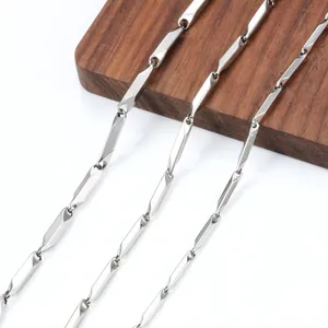 Polished Stainless Steel Diamond Shaped Curb Chain DIY Jewelry Making Links For Necklace Bracelet Minimalist Accessories