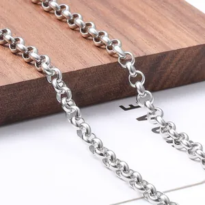 Chaîne Maille Jante Ronde en Acier Inoxydable 4mm Pour Création de Bijoux DIY Collier Bracelet Mode Simple Accessoires