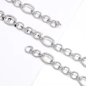 Gepolijste roestvrijstalen ovale schakelketting voor DIY kettingen en armbanden maken