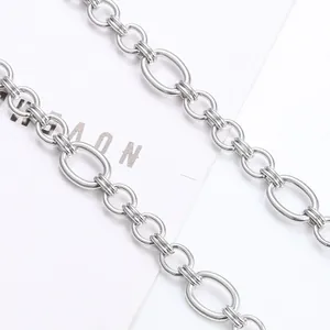 Gepolijste roestvrijstalen ketting met ovale schakels voor DIY-sieraden maken