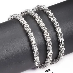 Stainless Steel Byzantine Chain DIY Jewelry Accessory For Necklace Bracelet Making Men Women Hip Hop Fashion Link Chain