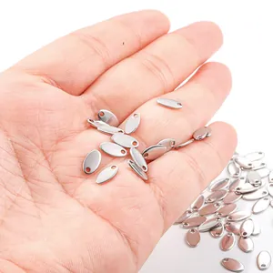 Oval stainless steel extension tags for DIY jewelry necklaces and bracelets