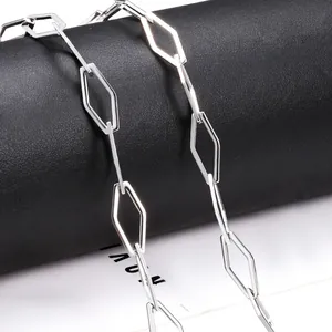 Stainless Steel Diamond Shaped Chain DIY Jewelry Making Accessories Punk Hip Hop Necklace Bracelet Link Chain Findings