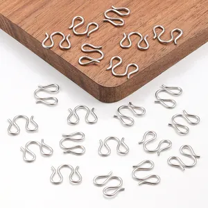 Cierres en forma de M de acero inoxidable pulido para conectores de collares y pulseras DIY