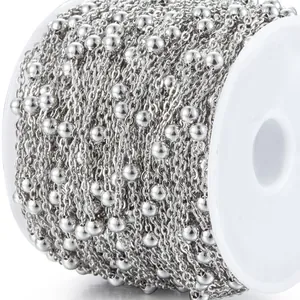 Stainless Steel Satellite Chain DIY Necklace Bracelet Jewelry Making Findings Gold Silver Plated Bead Cross Chain Accessory