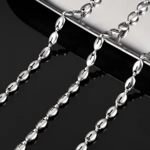 Catena a Chicco di Caffè in Acciaio Inossidabile per Creazione Gioielli Fai-da-te Collana Bracciale Maglia Muso di Maiale per Uomo Donna