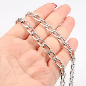 Chaîne NK en acier inoxydable poli avec maillons ovales plats pour bijoux DIY