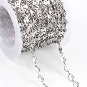 Stainless Steel Coffee Bean Pig Nose Chain For DIY Jewelry Making Necklace Bracelet Polished Metal Link Loose Chain Spool