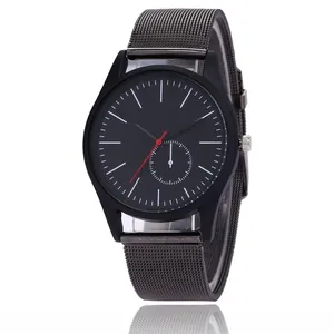 Men's Fashion Minimalist Business Quartz Watch Alloy Case Stainless Steel Mesh Strap Casual Round Dial Wristwatch Gift