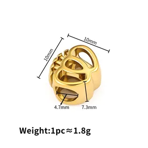 Gouden hartkraal van roestvrij staal voor DIY-armbanden met 4,7mm groot rijggat
