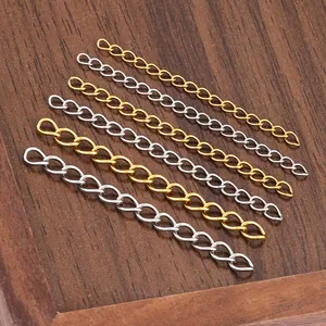 Catene di estensione da 5cm in acciaio inossidabile oro e argento per gioielli fai-da-te