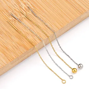 Catene per orecchini lucide in oro e argento con pendenti a sfera e anello