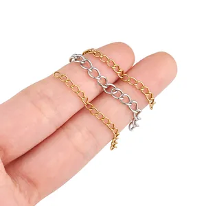 Catene di estensione da 5 cm in acciaio inossidabile oro e argento per gioielli