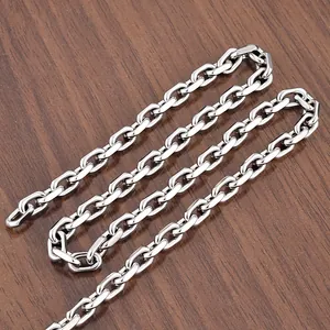 Chaîne à maillons rectangulaires en acier inoxydable poli pour création de bijoux DIY
