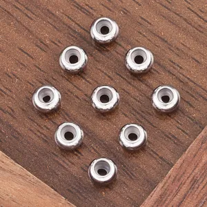 Perle di arresto in acciaio inossidabile con inserto in silicone per gioielli fai da te