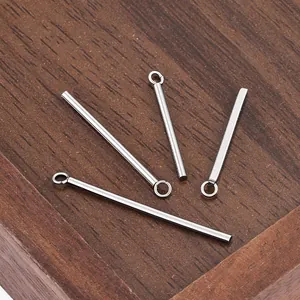 Gepolijste roestvrijstalen cilinderstaven met ringen voor DIY sieraden maken