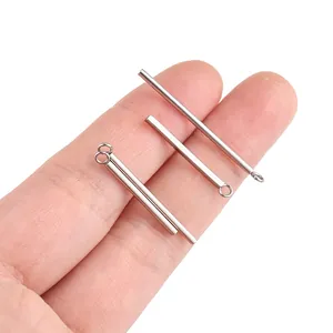 Gepolijste roestvrijstalen verbindingsstaven met oogjes voor DIY-sieraden maken