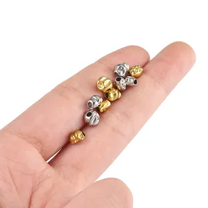 Golden and silver irregular lava beads made of stainless steel for DIY jewelry making
