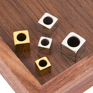 Polished stainless steel square spacer beads in gold and silver colors for DIY jewelry