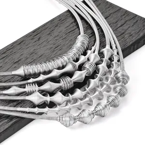 Collar industrial de 5 capas con tubos de resorte en acero inoxidable pulido