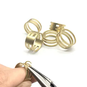 Adjustable brass jump ring opener tool for jewelry making with multi-sized slots set of 5
