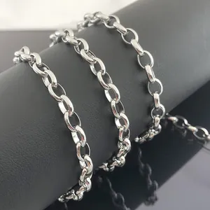 Stainless Steel Oval Rolo Chain For Jewelry Making DIY Necklace Bracelet Handbag Chain Polished Silver Metal Link Chain Component