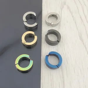Orecchini a Clip in Acciaio Inossidabile Lucidato Punk Hip Hop Orecchini a Cerchio per Uomo Donna Clip su Orecchio Gioielli