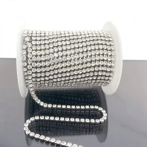 Roestvrij Stalen Strass Klauwketting Voor DIY Sieraden Maken Glinsterende Kristallen Tennis Ketting Materialen Voor Ketting Armband
