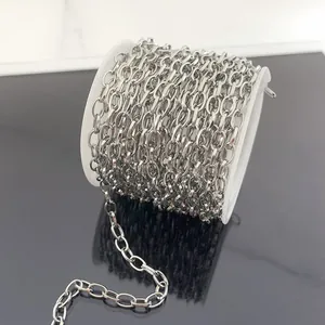 Chaîne de Fabrication de Bijoux DIY en Acier Inoxydable Chaîne à Maillons Ovales pour Collier Bracelet Sac Artisanat