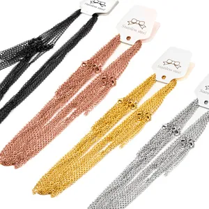 Roestvrijstalen Schakelketting Ketting Vacuüm Verguld Goud Roségoud Zwart Zilver Basis Ketting Voor DIY Sieraden Maken Vervangende Ketting