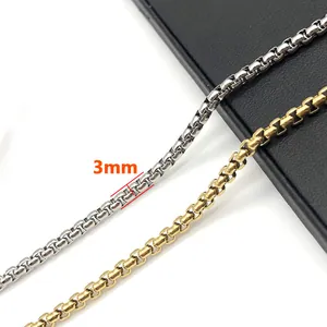 Minimalistische Edelstahl Box Kette DIY Halskette Armband Basiskette Schmuckherstellung Zubehör Gold Stahl Farbe Link