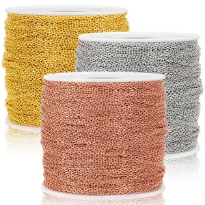 Catena Piatta in Acciaio Inossidabile a Maglia O per Creazione Gioielli DIY Catena di Estensione Placcata Sottovuoto per Collane Bracciali