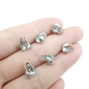 Set of stainless steel silver clasp connectors for DIY jewelry making and chain linking