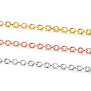 Catene a maglie O in acciaio inox oro, oro rosa e argento per gioielli fai da te