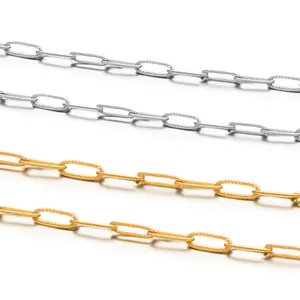 Chaînes à trombones texturées or et argent pour colliers et bracelets DIY personnalisés