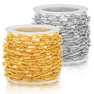 Chaîne Trombone en Acier Inoxydable Or Argent Accessoires de Fabrication de Bijoux DIY Chaîne à Maillons Ovales pour Colliers Bracelets Mode Personnalisée Artisanat