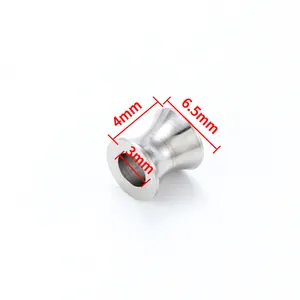 Polished stainless steel hourglass spacer beads with 3mm inner hole for jewelry making