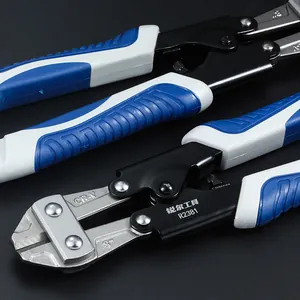 Professional 8-inch CR-V steel mini bolt cutter with ergonomic non-slip handle grip