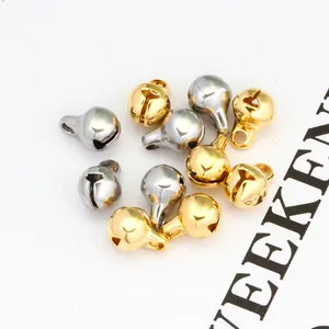 Stainless Steel Hollow Bell Pendants For DIY Jewelry Making Wind Chime Accessories Tiny Metal Charms Gold Silver Color