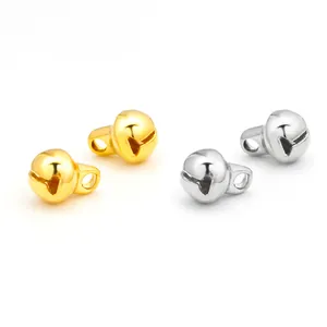 Polished stainless steel V-shaped hollow bell pendants in gold and silver for DIY jewelry