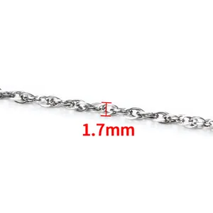 Catena a doppia trama in acciaio inossidabile da 1,7 mm per la creazione di gioielli DIY