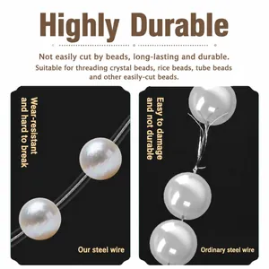 Fil d'acier inoxydable durable pour bijoux DIY et colliers en perles de cristal