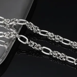 Stainless Steel Textured Oval Link Chain For DIY Jewelry Making Necklace Bracelet Belt Pant Chain Metal Jewelry Accessories